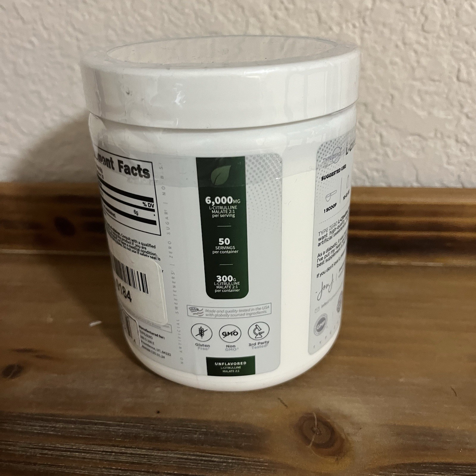 TYPE ZERO CLEAN L-CITRULLINE MALATE 2:1 – 6000mg UNFLAVORED 10.7 oz. EXP 02/2027