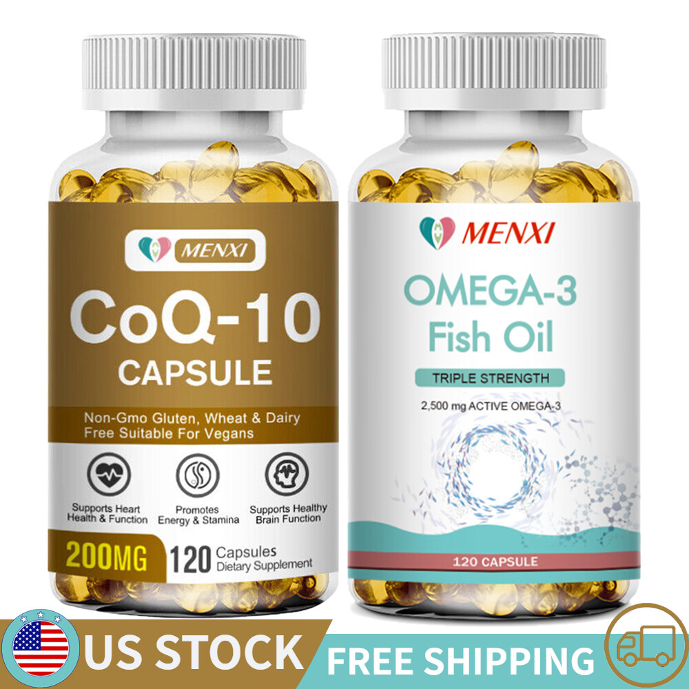 Coenzyme Q10 | Omega 3 Fish Oil | Immune | Joint | Heart | Nervous 240 Capsules