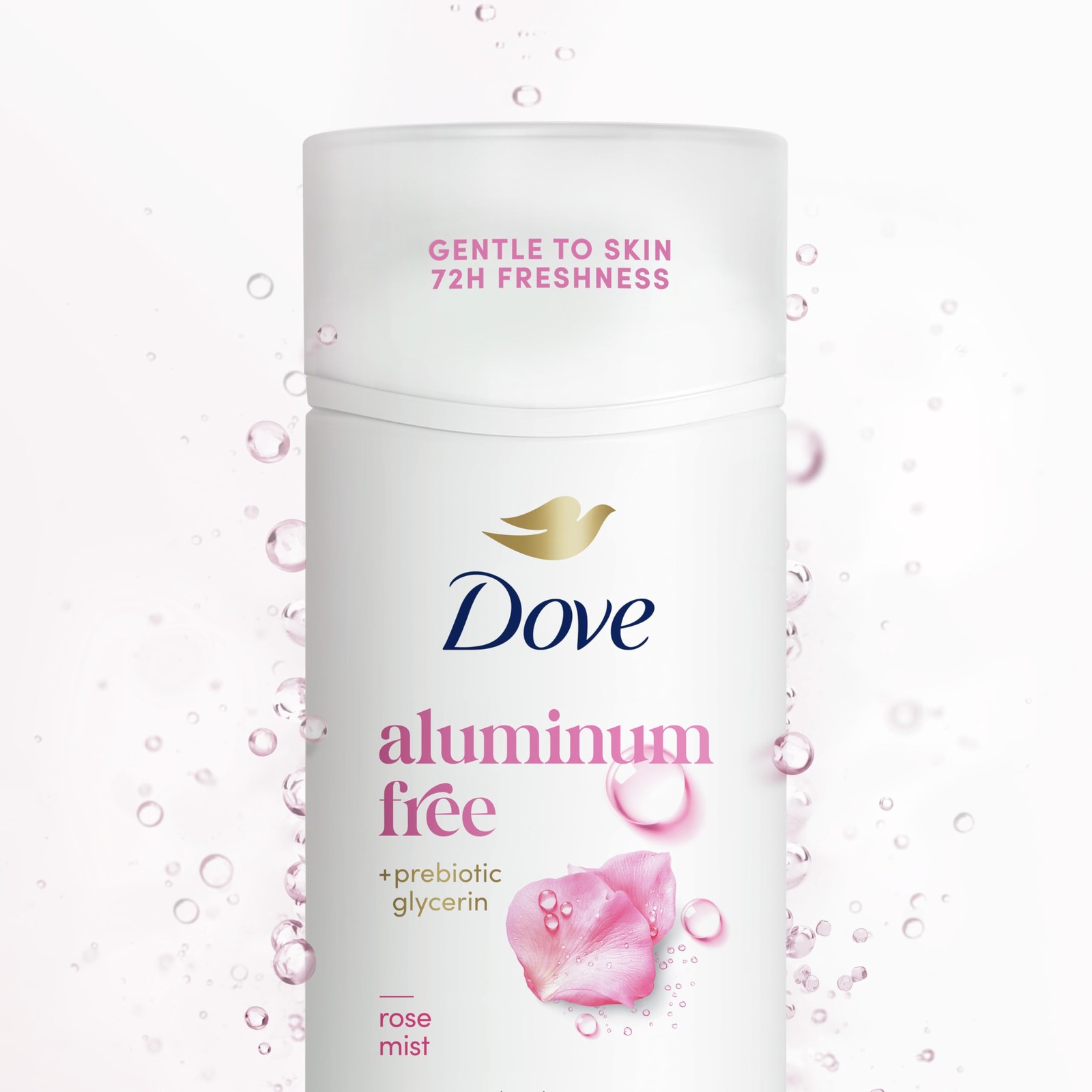 Dove Deodorant Stick Rose Mist for 72 Hour Odor 2.4 Ounce (Pack of 1), Pink