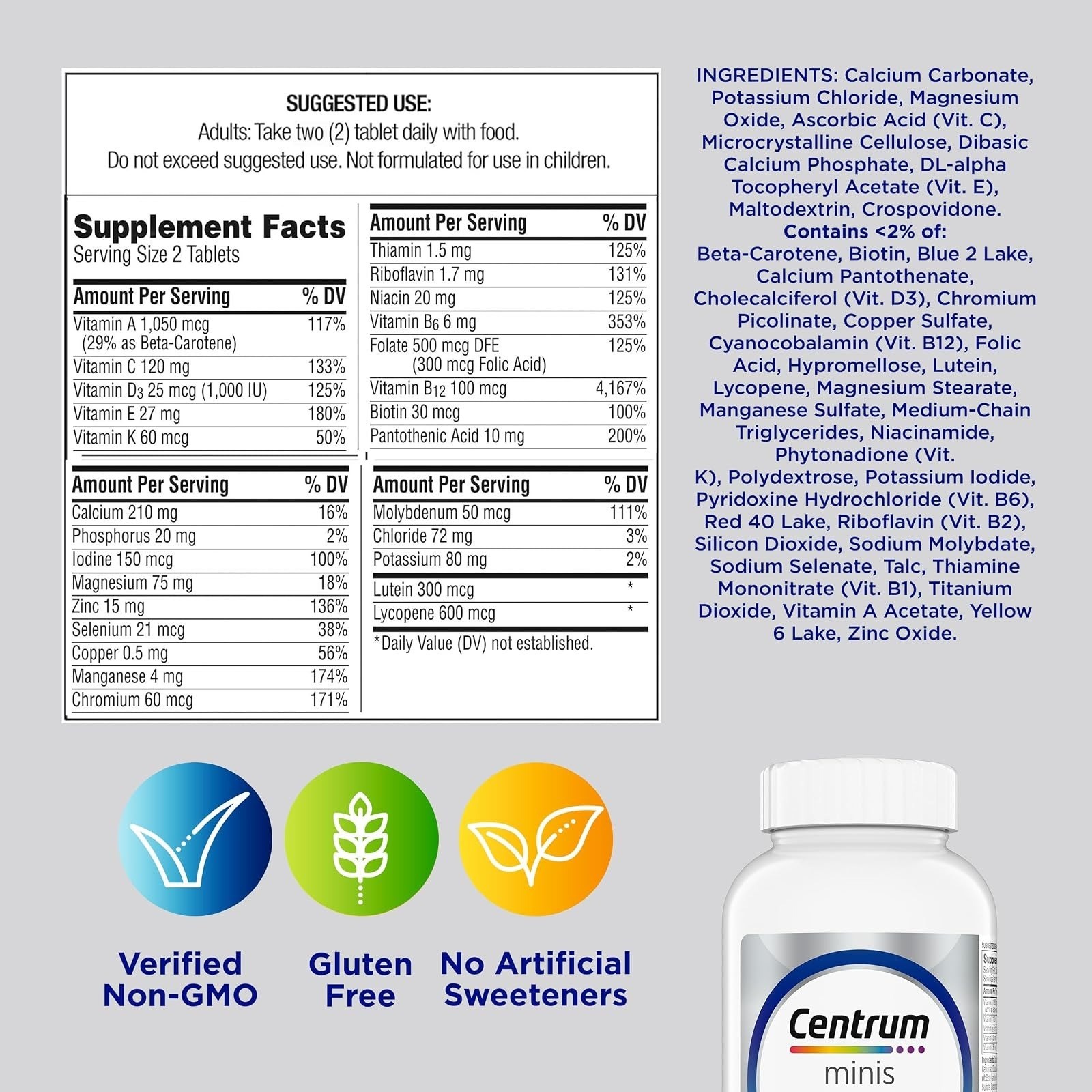 Centrum Minis Silver Multivitamin for Men 50 Plus – 280 Ct