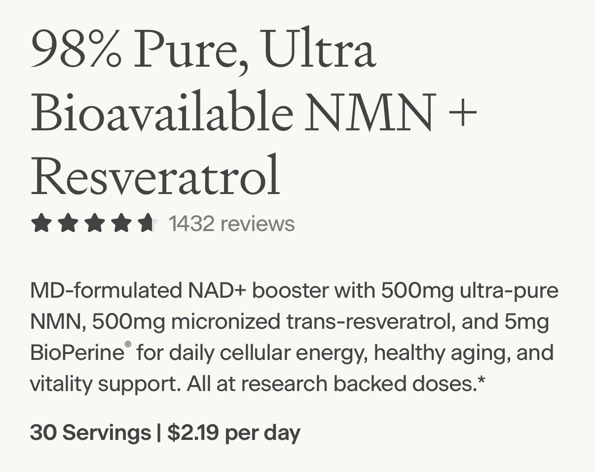 OMRE NMN+ Resveratrol Supplement Supports Aging, Energy 60 Capsules