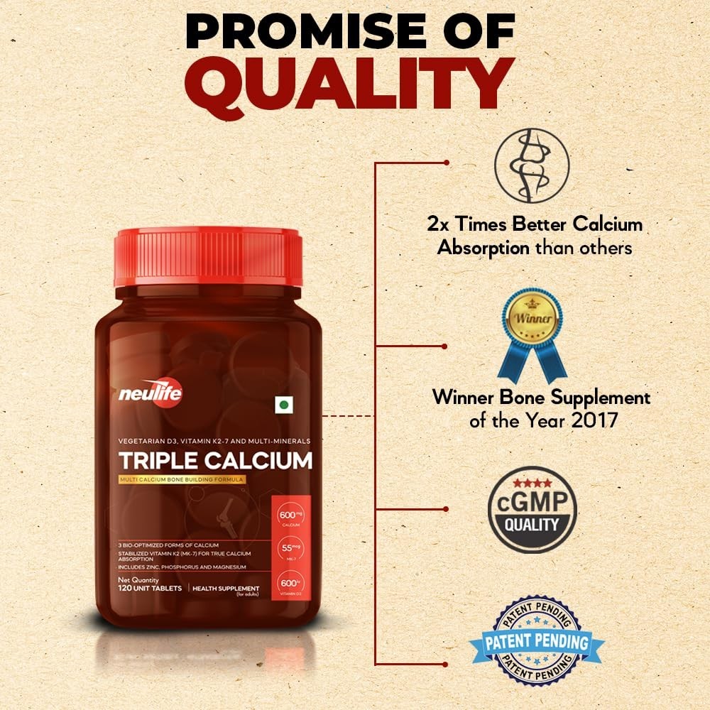 Neu.life Triple Calcium K2-7 D3 120 Tabs Bone Support