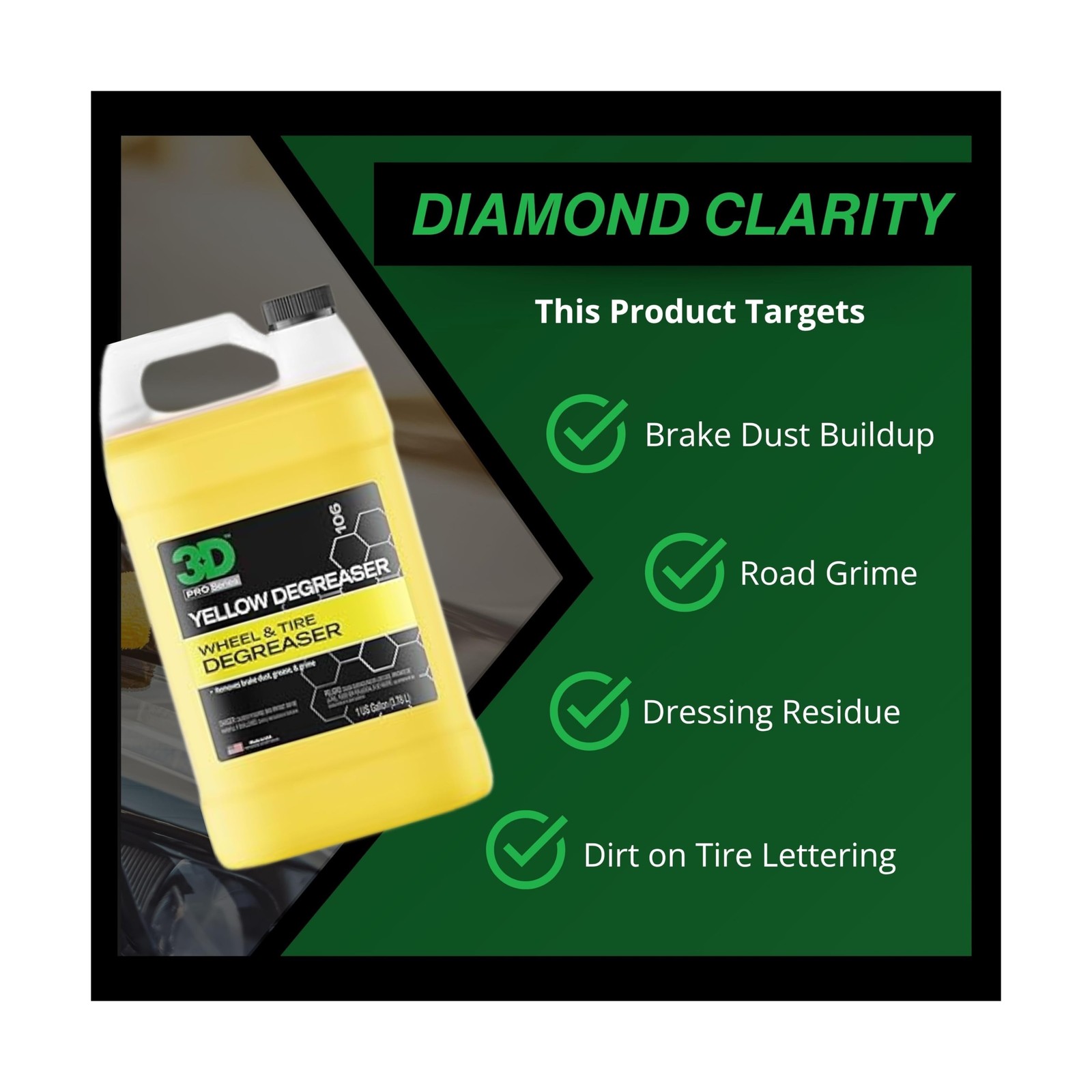 3D Yellow Degreaser – Non-Acid Wheel & Tire Cleaner Spray for B… FAST US