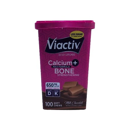 Viactiv Calcium+ Bone Health Milk Chocolate Soft Chews 100 Ct. Exp: 05/2026