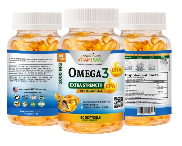 OMEGA 3 xl sofgels 2000mg 120 Softgels FISH OIL Epa Dha Essential Fatty Acids