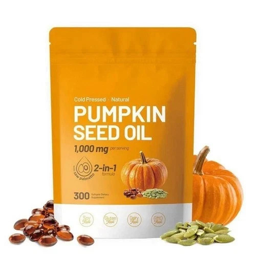 3PCS Pumpkin Seed Oil 1000mg with Saw Palmetto 300-Softgels.NEW