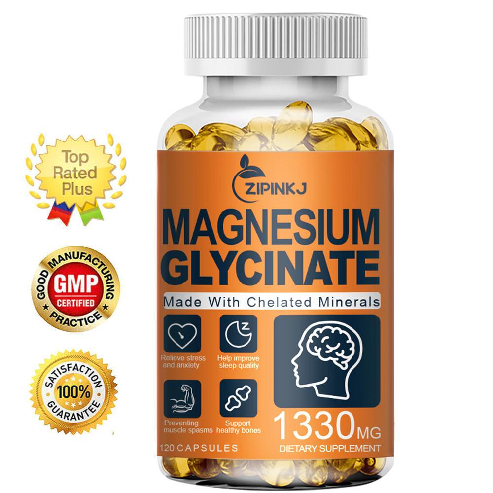 Magnesium Glycinate 120 Veg Capsules 1330mg Highest Potency, Buffered & Chelated