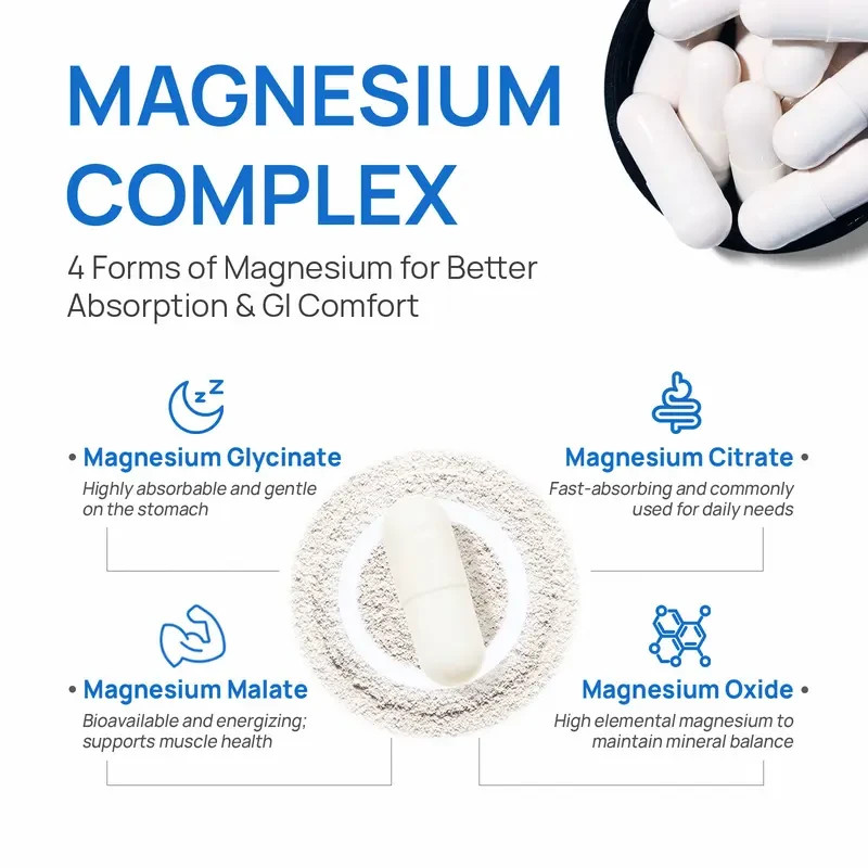 Selerb Magnesium Complex 300mg- 4 Types of Magnesium with B6, D3, Zinc
