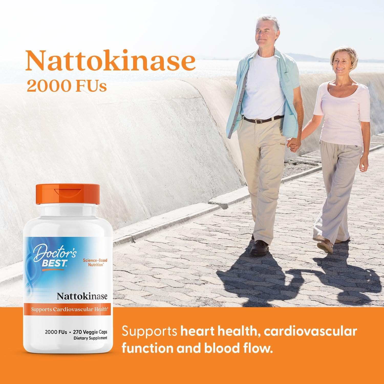 Nattokinase, Non-Gmo, Vegan, Gluten Free, 270 Veggie Caps
