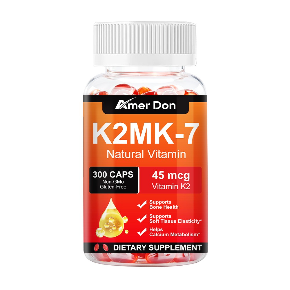 Amer Don Vitamin K2 MK-7 45 mcg, 300 Softgels – Gluten Free and Non-GMO MK7