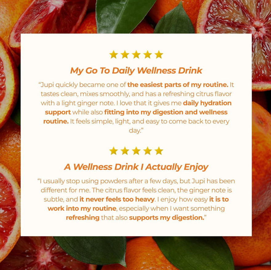 Jupi Hydration & Wellness Powder – Turmeric & Ginger shots, Vitamin C Supplement