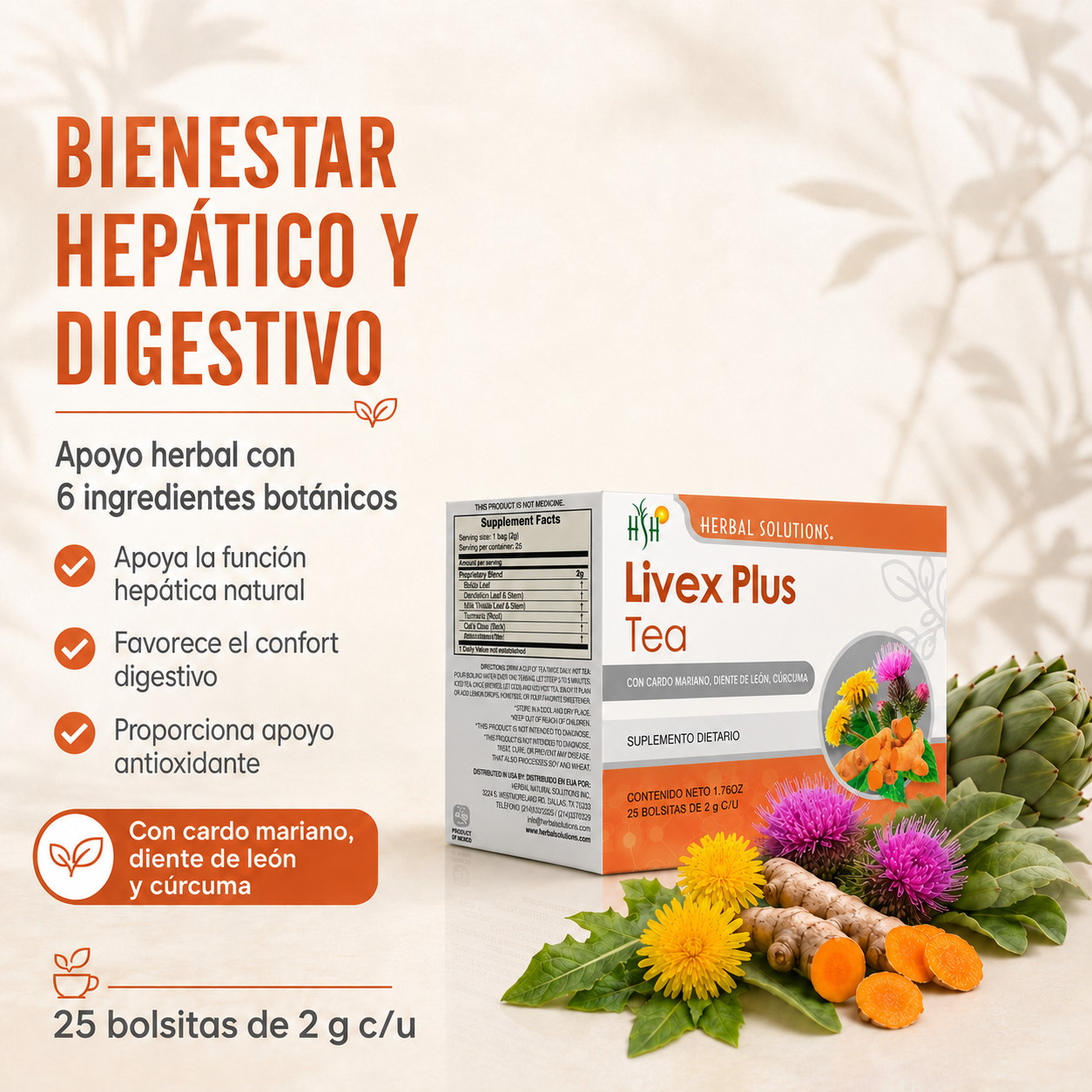 Livex Plus Tea – Natural Liver & Digestive Support-Herbal Solutions -25 Bags