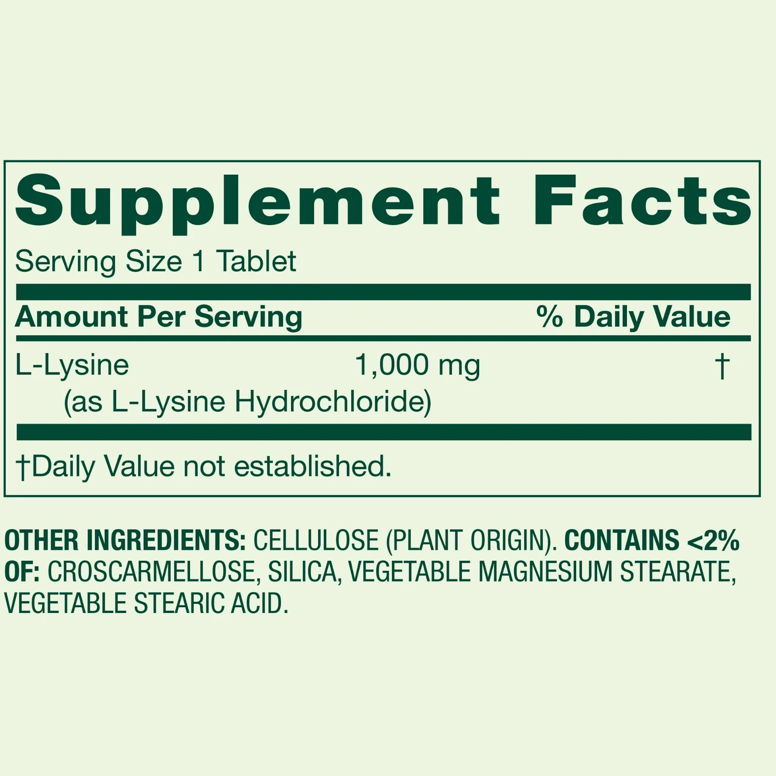 Spring Valley L-lysine Tablets 1000 mg 100 Tablets Fresh Stock Free Shipping