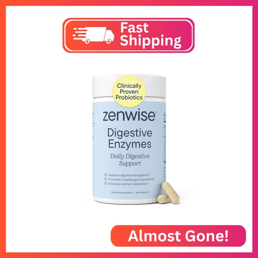 Zenwise Health Digestive Enzymes, Probiotics, for Gut Health Bloat – 180 CT