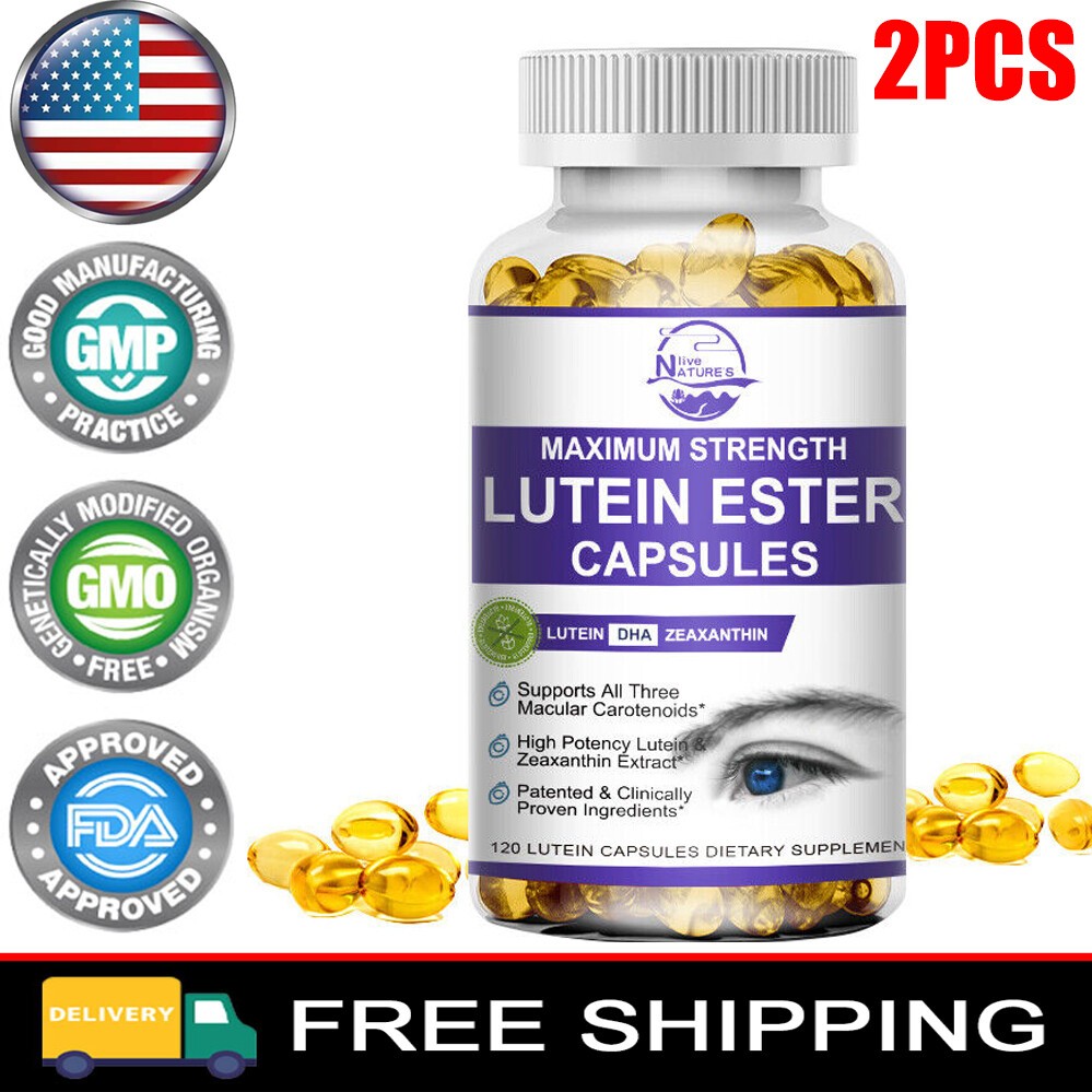120Pcs Eye Vitamins Lutein,Zeaxanthin,Relief Eye Strain,Vision Health,Supplement