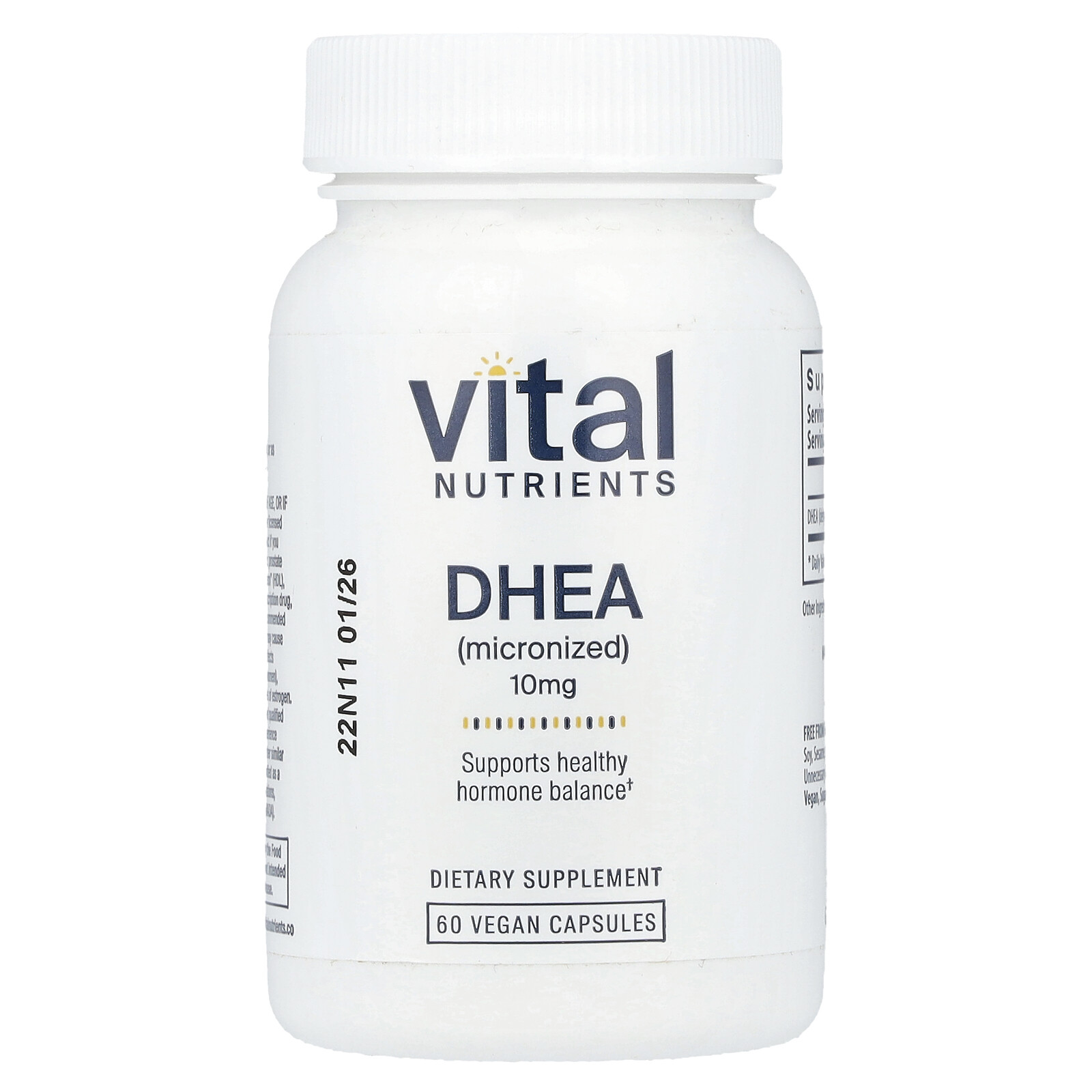 DHEA (Micronized), 10 mg, 60 Vegan Capsules