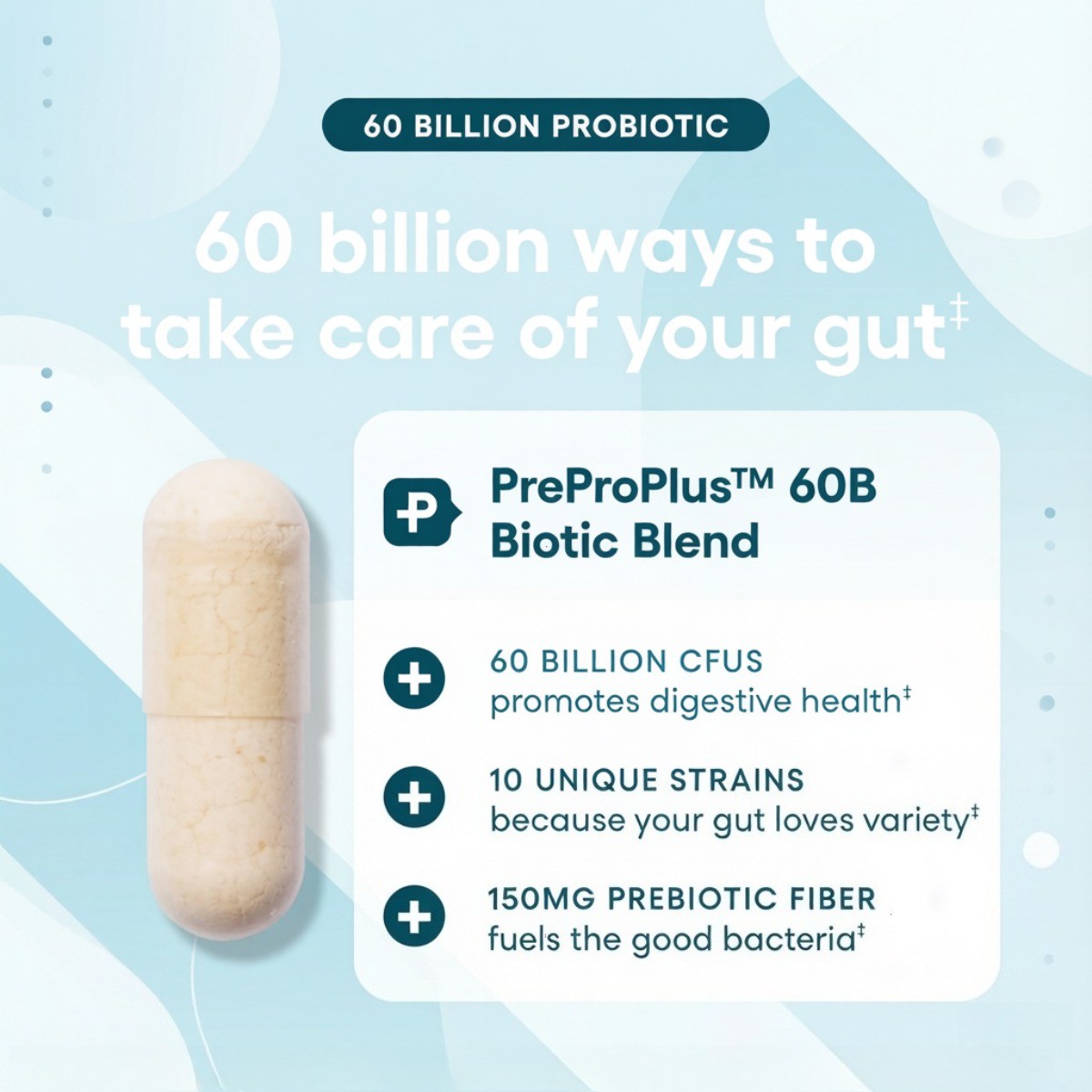 Physician’s Choice 60B Probiotic, 10 Strains, Gut/Gut Digestive/Immune, 30 Caps