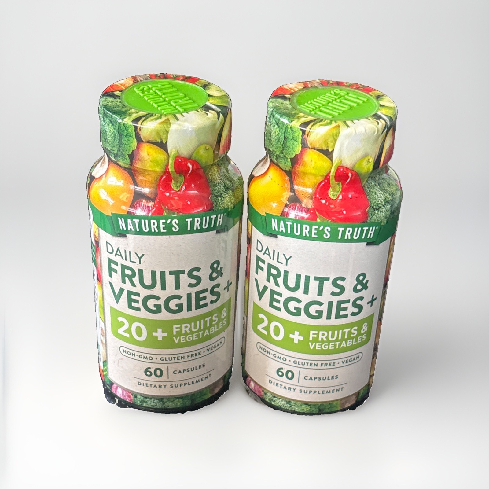 2X Nature’s Truth Daily Fruits & Veggies+ 60 Vegetarian Capsules BBD 3/2028