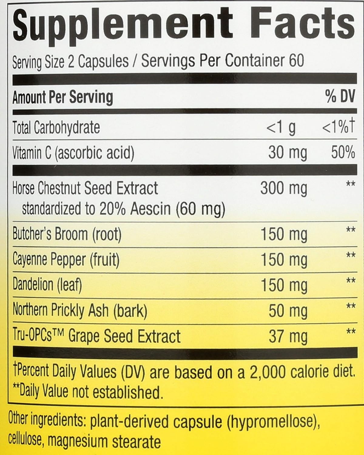 Herbal 6-Herb Blend for Healthy Leg Veins – , 120 Capsules Wellness Boost