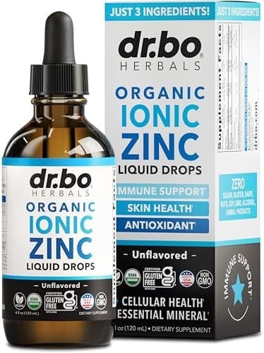 Zinc Supplements Liquid Drops Organic – Pure Organic Ionic Liquid Zinc Suppleme
