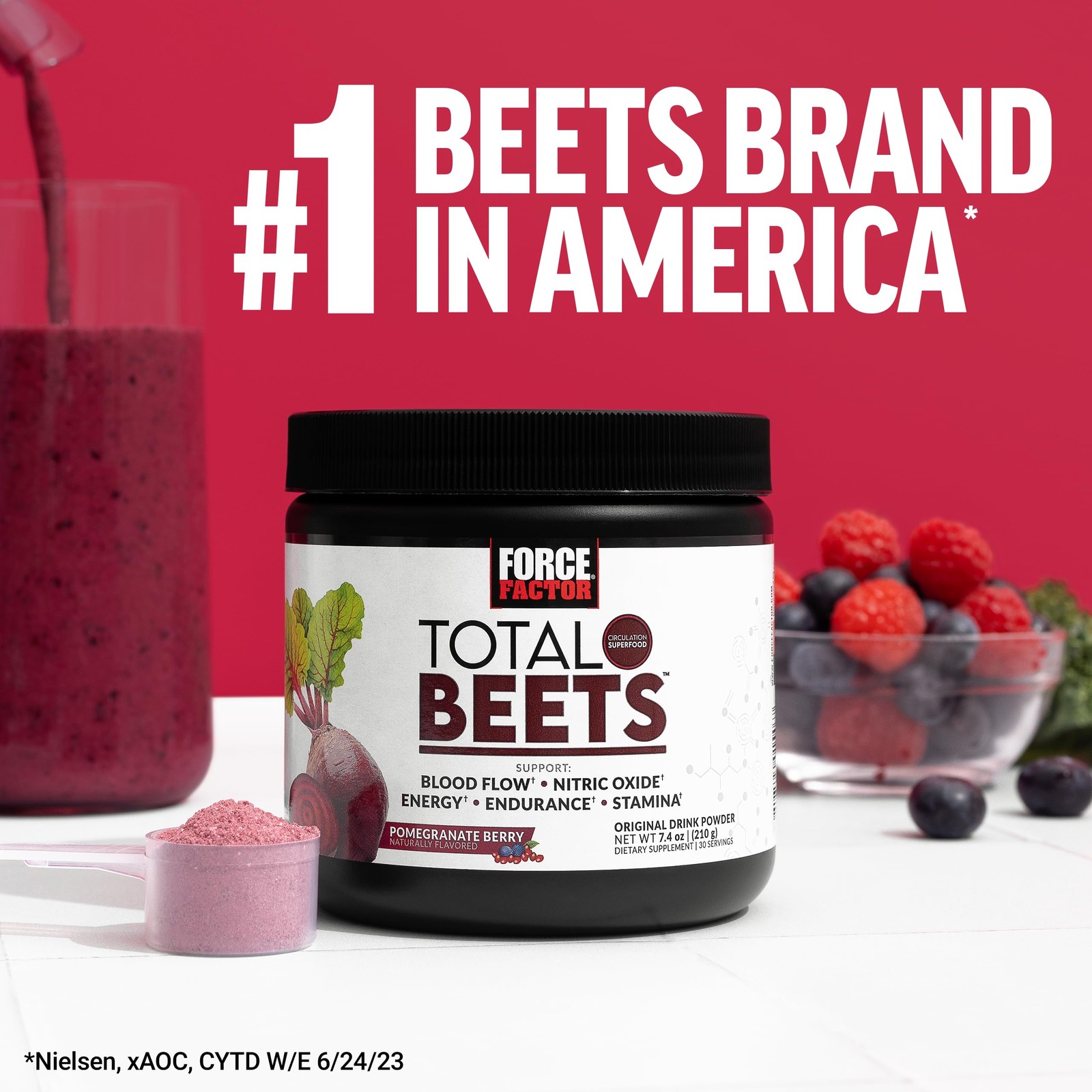 Force Factor Total Beets 120 Tablets Heart Health Nitric Oxide and Energy Boost