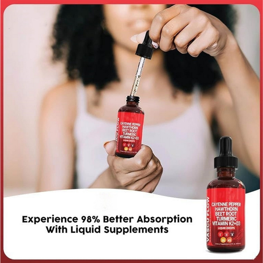 60ML Cayenne Pepper Hawthorn Beet Root Turmeric Vitamin K2+D3 Liquid Drops
