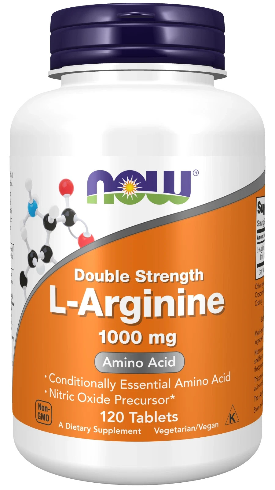 Double Strength L-Arginine 1000mg 120 Tabs Amino Acid Kosher/Vegan