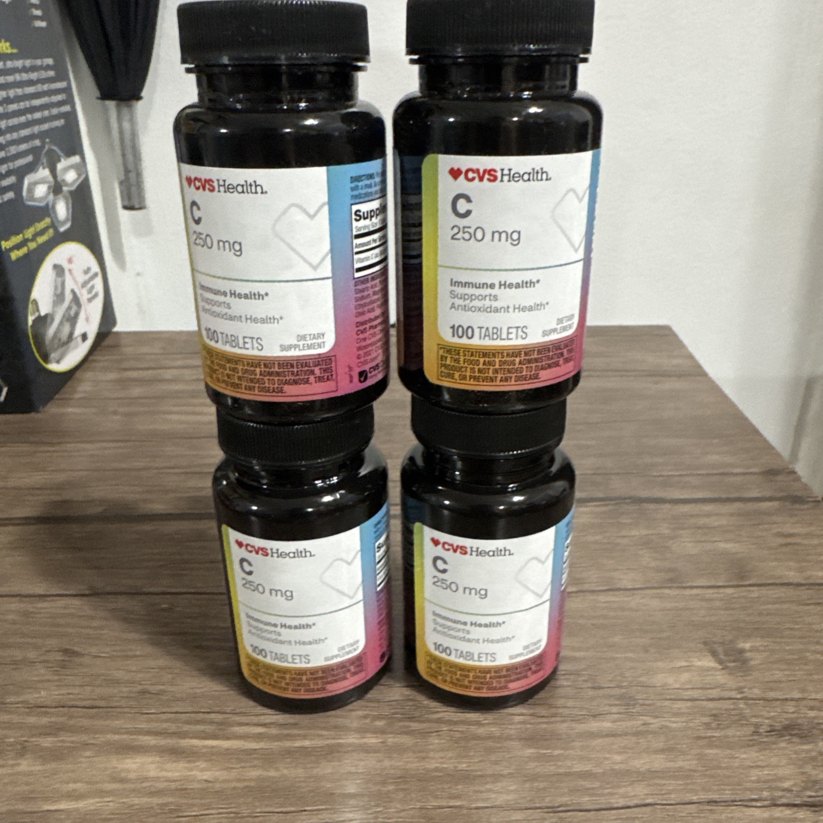 4 SEALED CVS Health Vitamin C 250 mg Immune Antioxidant 100 Tablets EXP 8/2027