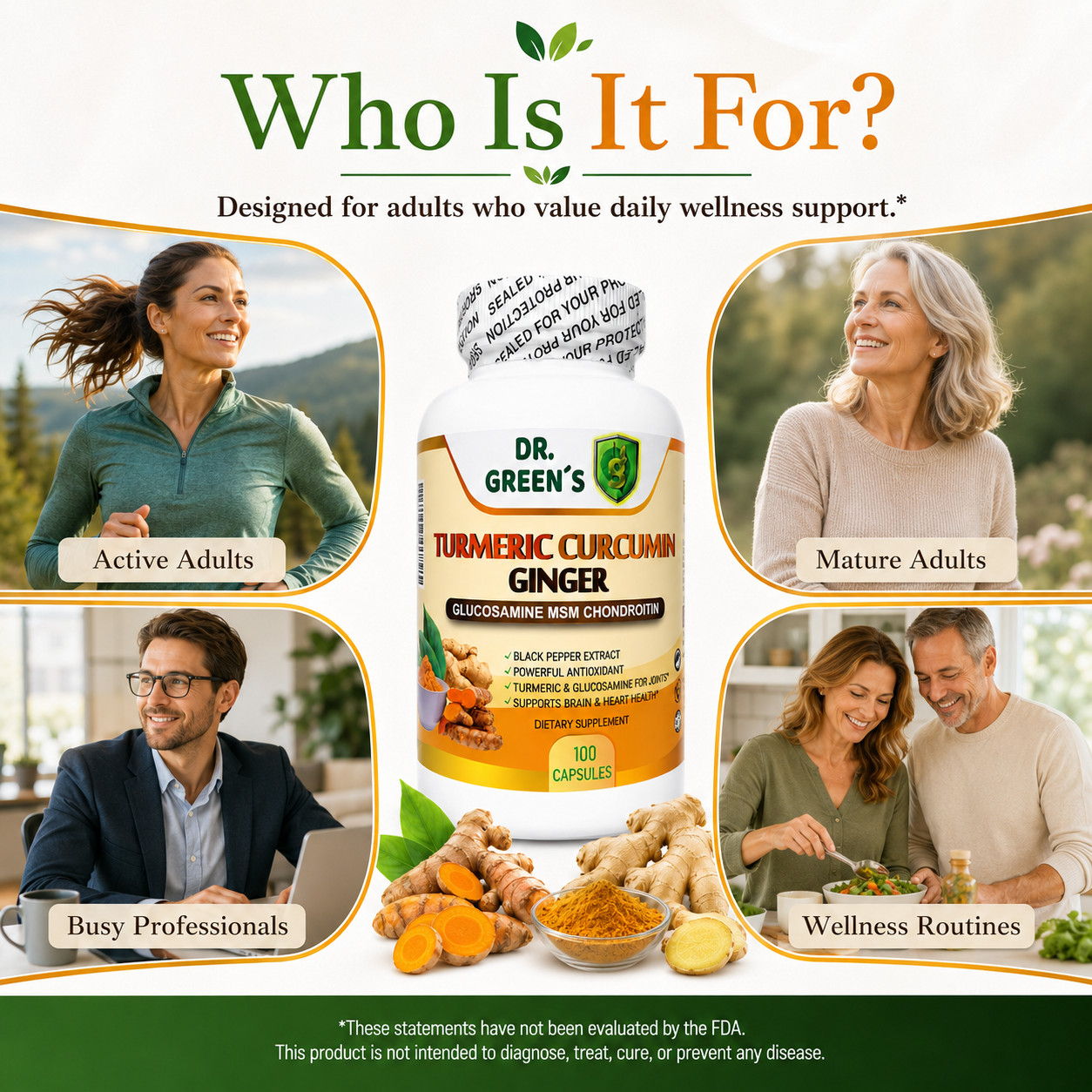 Turmeric Curcumin Piperin Biopterin 2600mg High Absorption Triple Strength 100