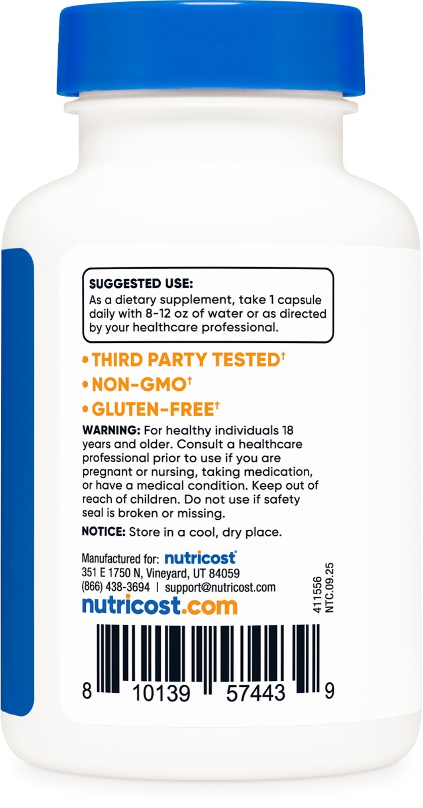 Nutricost Lactase Enzyme Complex 3,000 FCC ALU, 120 Vegetarian Capsules