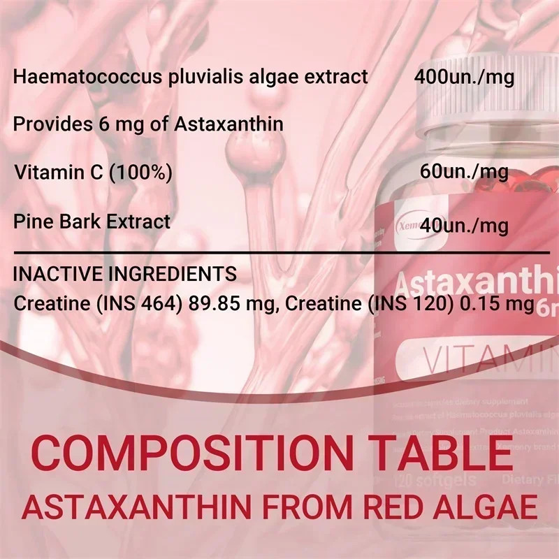 Astaxanthin & Vitamin C 240pcs – Brightens Skin Tone, Heart & Brain, Cell Health