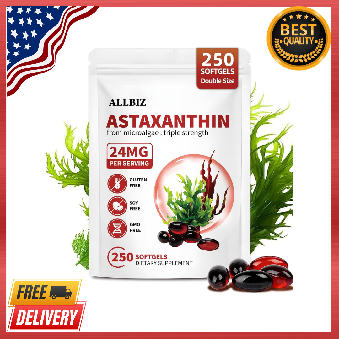 Astaxanthin 24mg | 250 Softgels | 250-Day Supply 250 Count (Pack of 1)