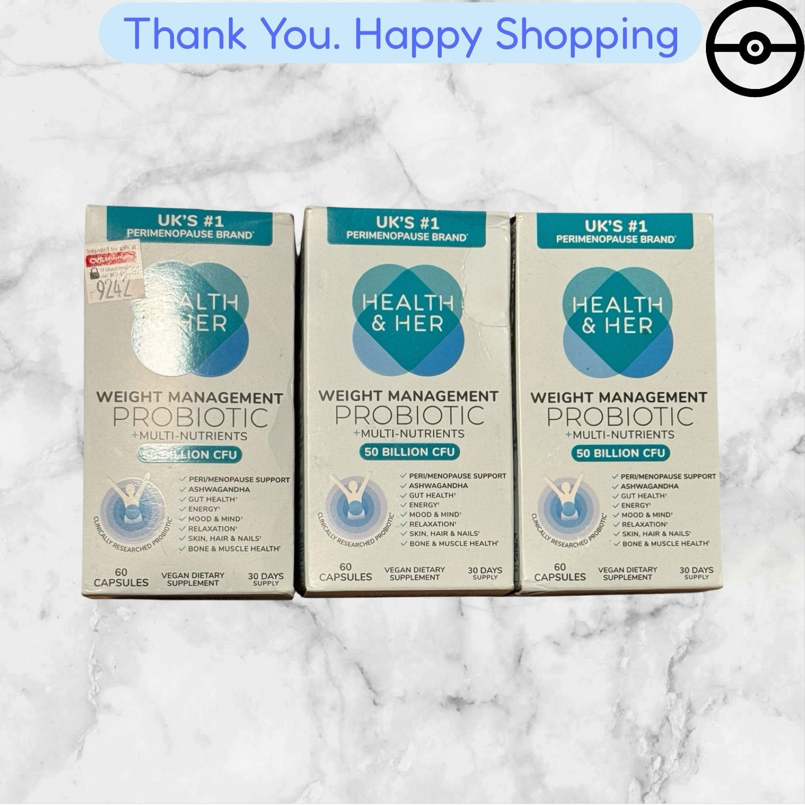 3X HEALTH & HER WEIGHT MANAGEMENT PROBIOTIC+MULTI-NUTRIENTS 50 BILLION CFU-60CT