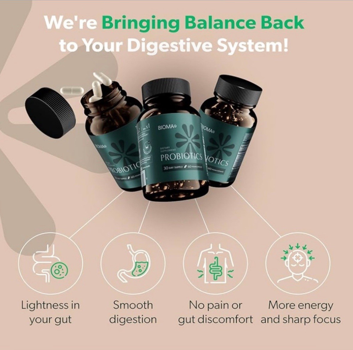 THE BEST PROBIOTIC AVAILABLE by BIOMA 30 Day Supply, Probiotic Supplement