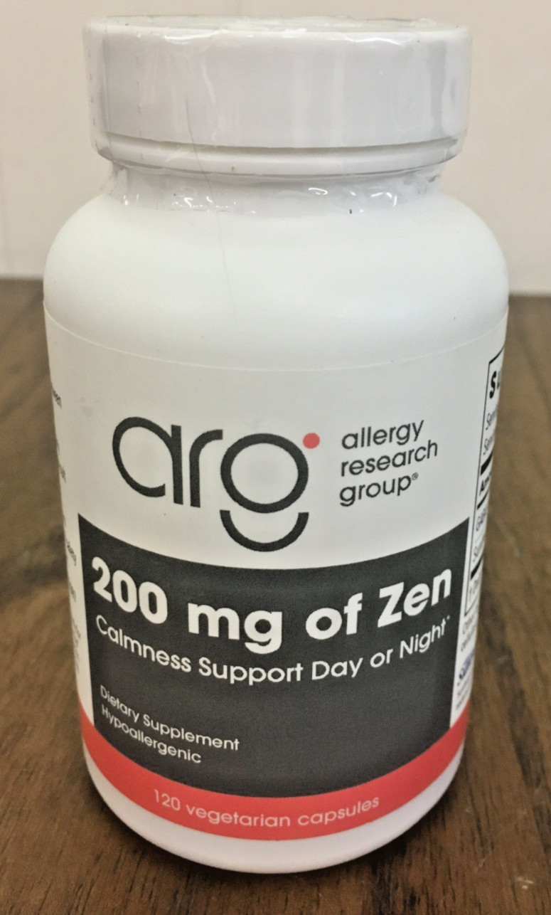 Allergy Research Group 200 mg of Zen GABA LTheanine Supplement Natural 120 Caps