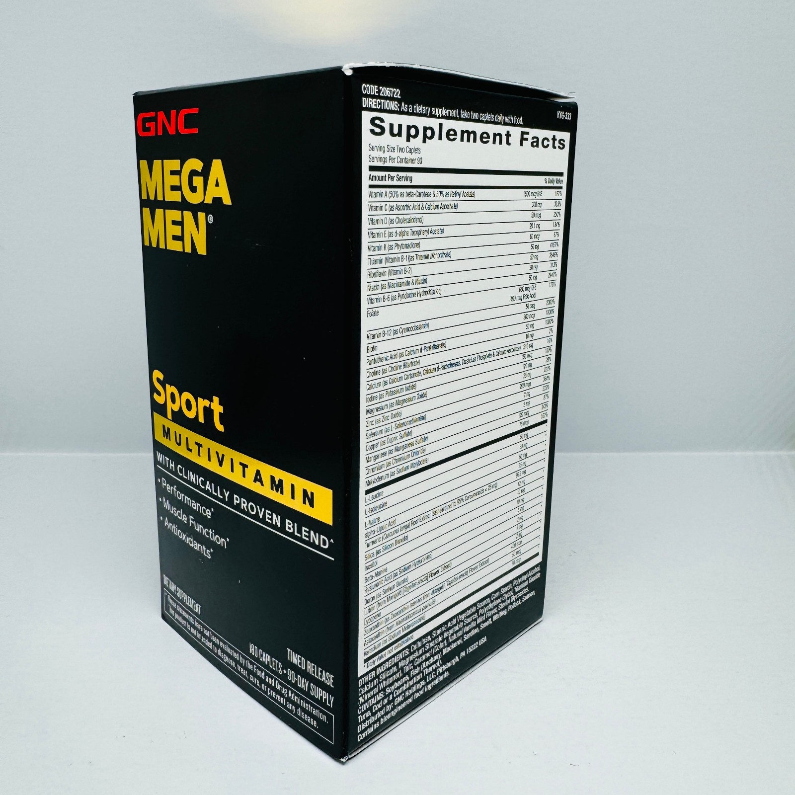 GNC Mega Men Sport Vitamin 180 Tablets Free Shipping 06/2027