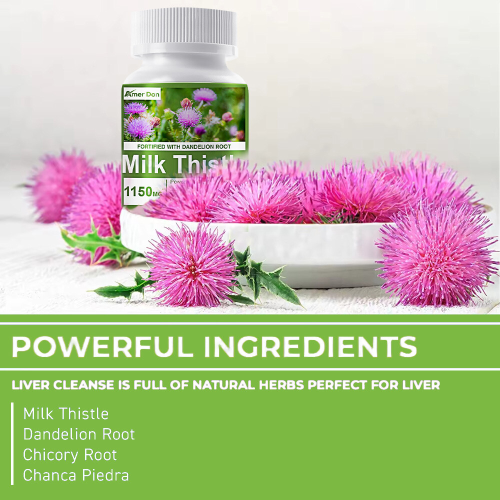 Organic Milk Thistle 1150 mg Strength 120 Veggie Caps 80% Silymarin 30:1