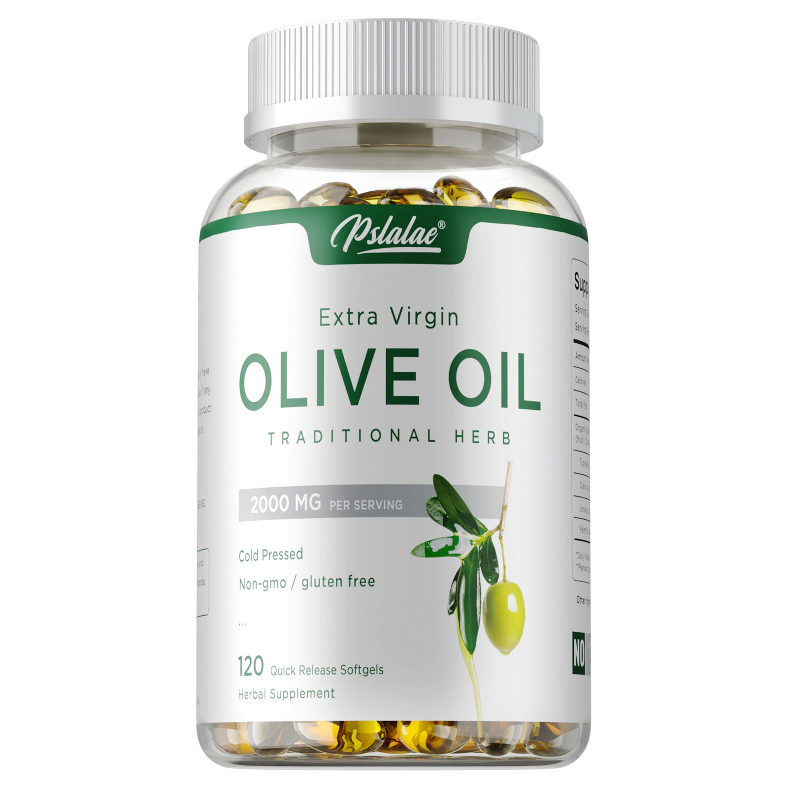 Olive Oil Softgels 2000mg – Cold Pressed Extra Virgin, Cardiovascular Health