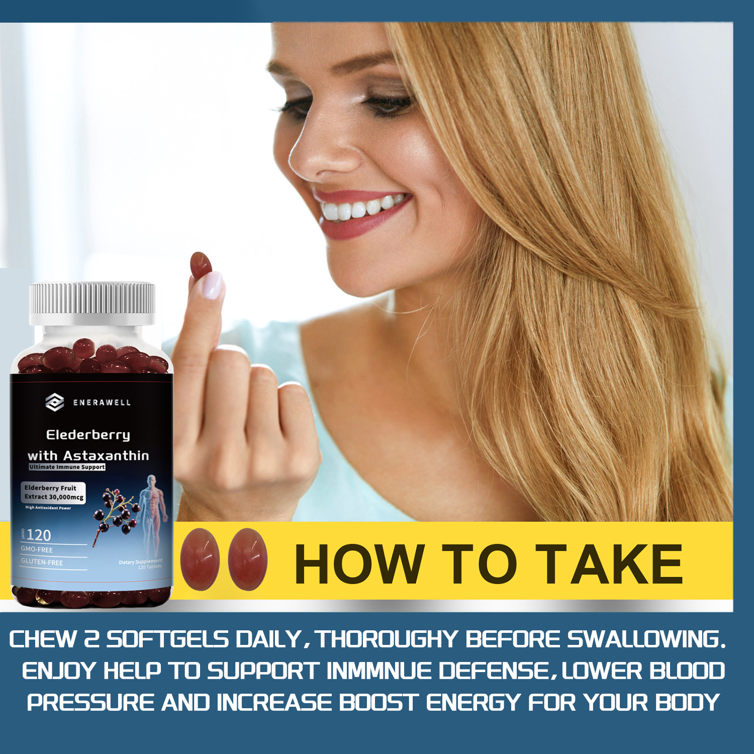 Triple Strength Astaxanthin 12mg with Black Elderberry 30,000mg Extract 07/2027