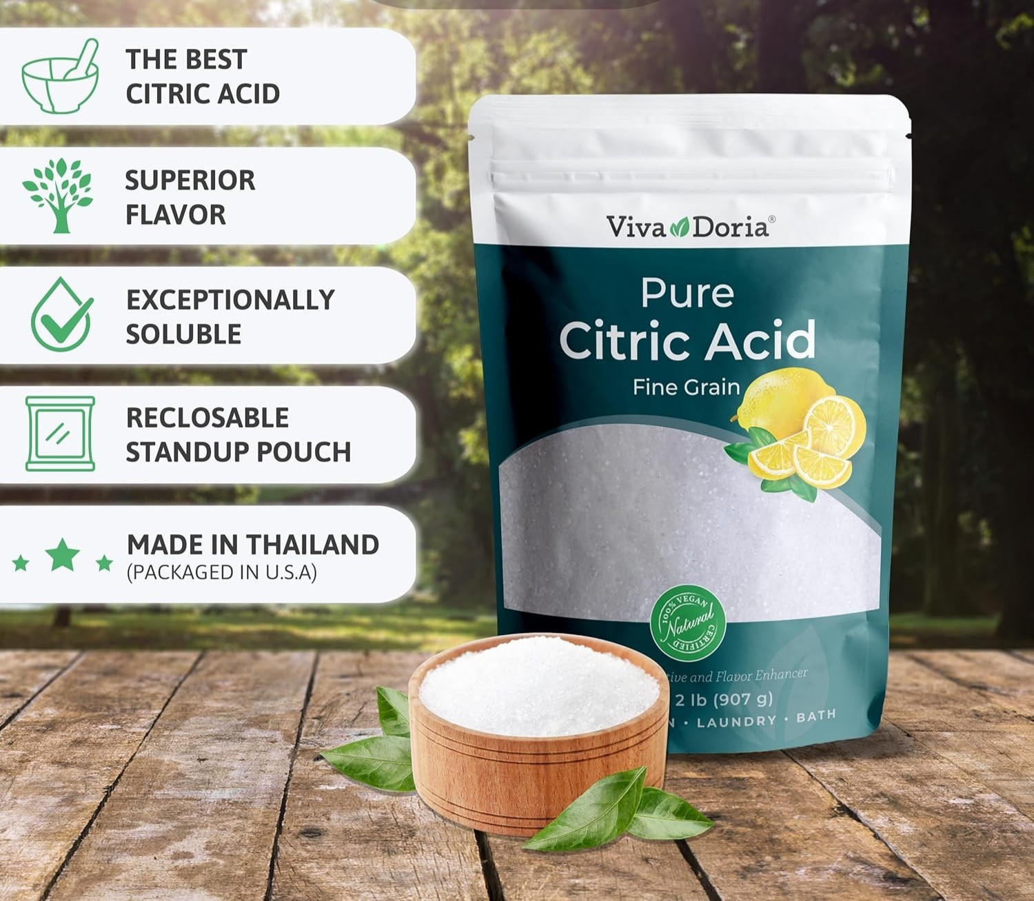 Pure Citric Acid Food Grade Fine Grain 2 Lb Cleaning Cooking Bulk…..