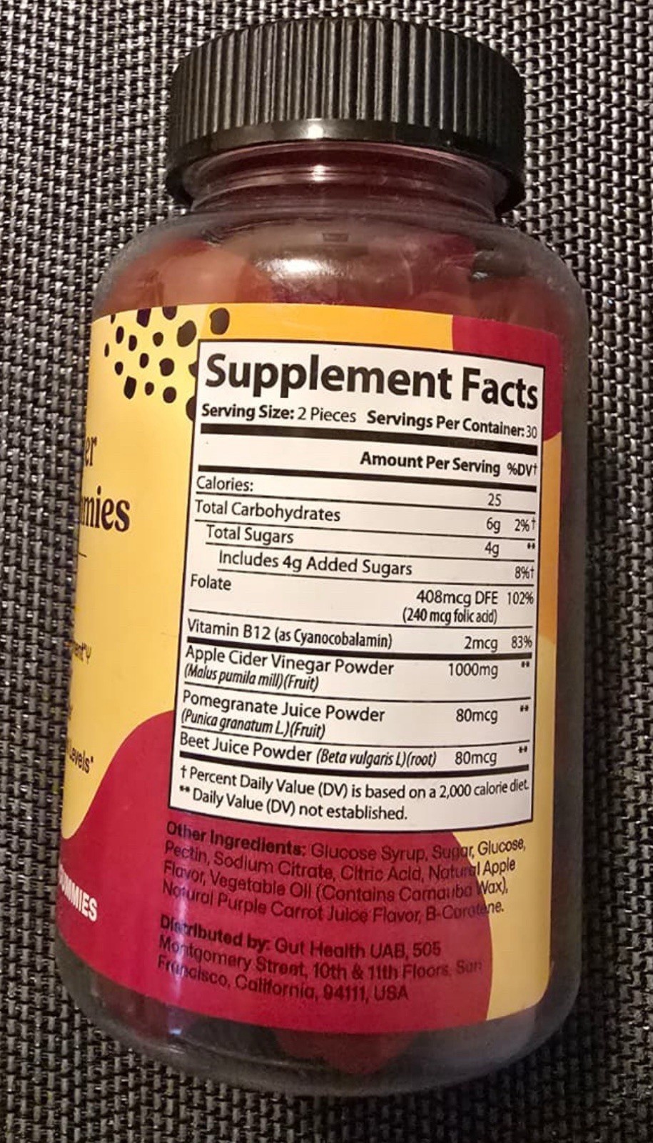 Apple Cider Vinegar Gummies By Colon Broom! Exp 05/2026!