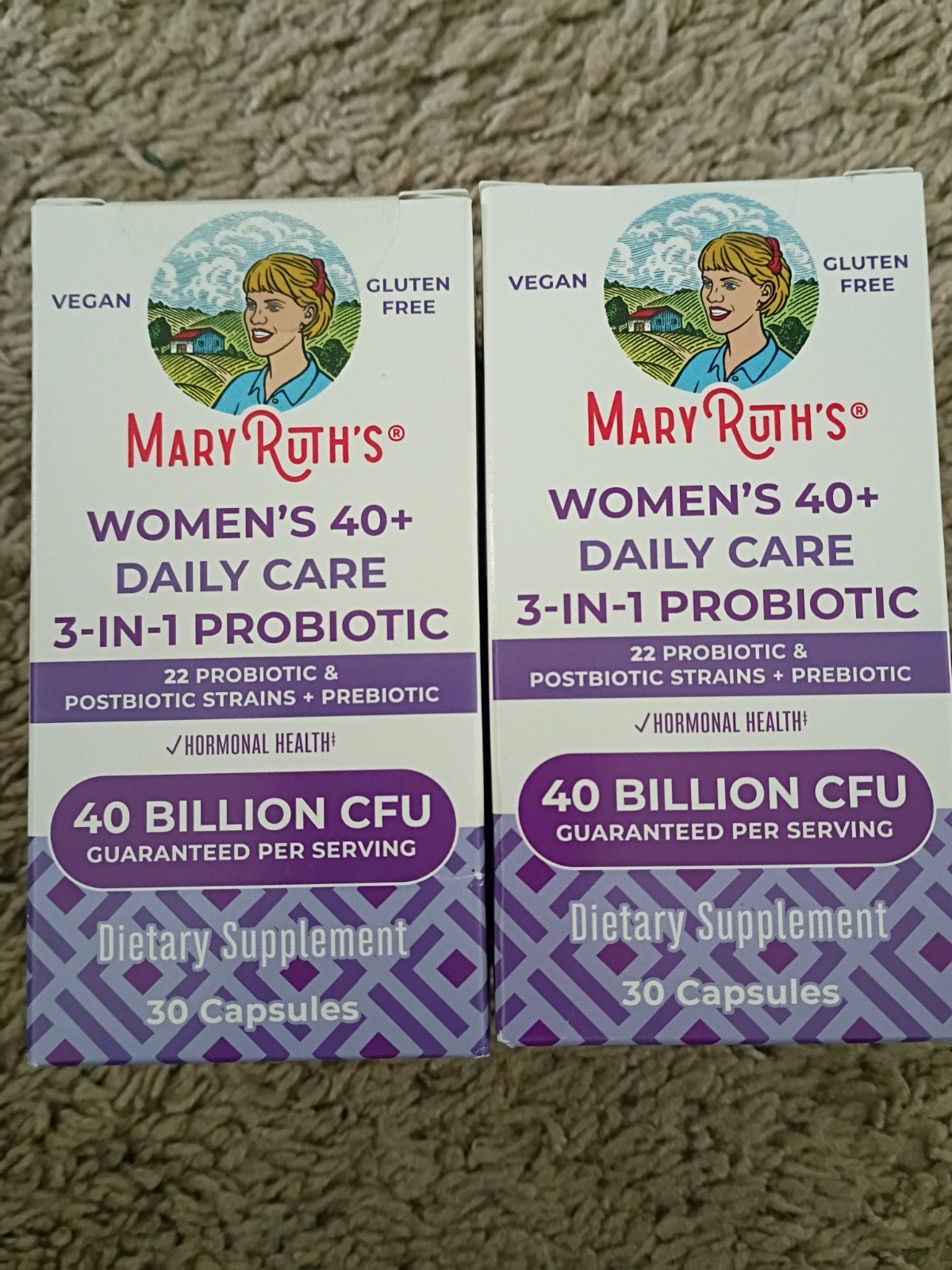 2xMary Ruth’s 3-in-1 Women’s 40+ Probiotic 30 Capsule 40 Billion CFU Ex07/2026
