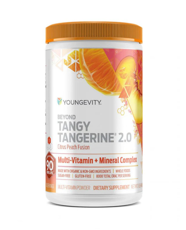 Youngevity Beyond Tangy Tangerine 2.0 Peach Fusion 480g Canister Exp 07/2027