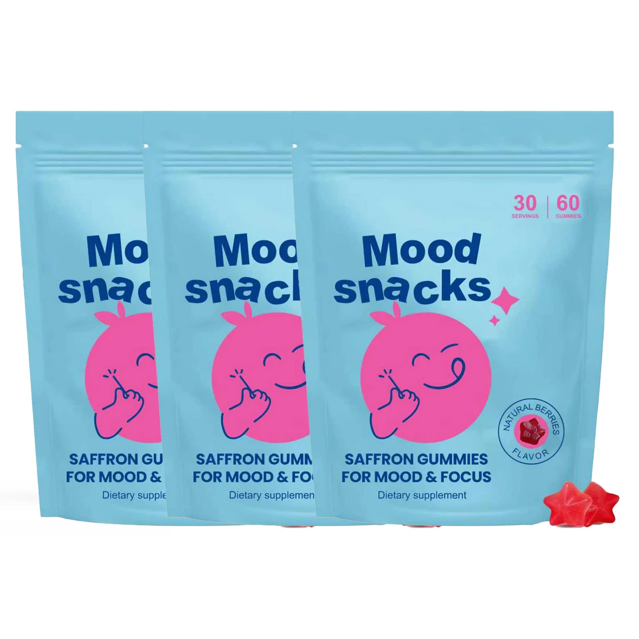 Mood Snacks – Focus & Calm Gummies for & Kids Teens – Chewable Gummy Supplement
