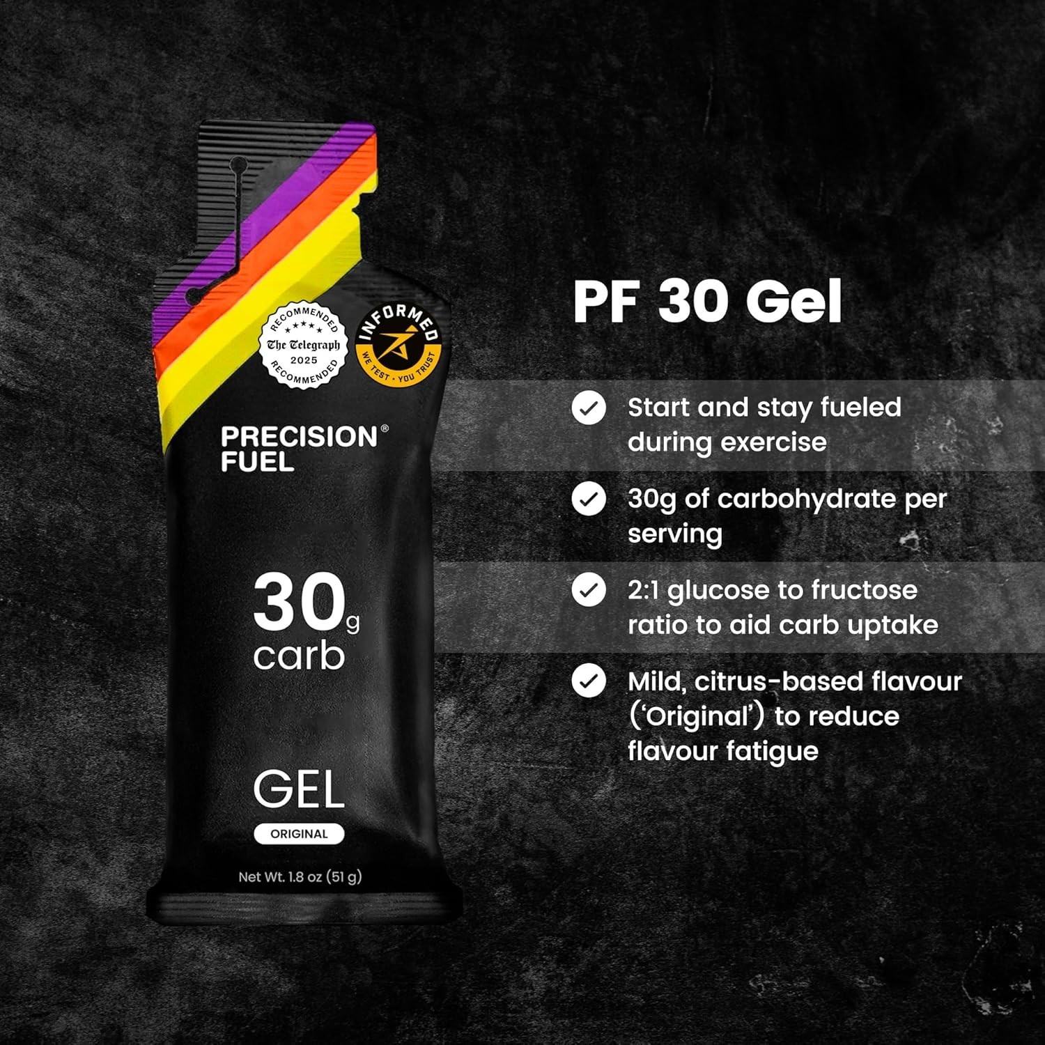 Precision Fuel PF30 Energy Gels – Mild, Neutral Flavour Running Gels for Endu…