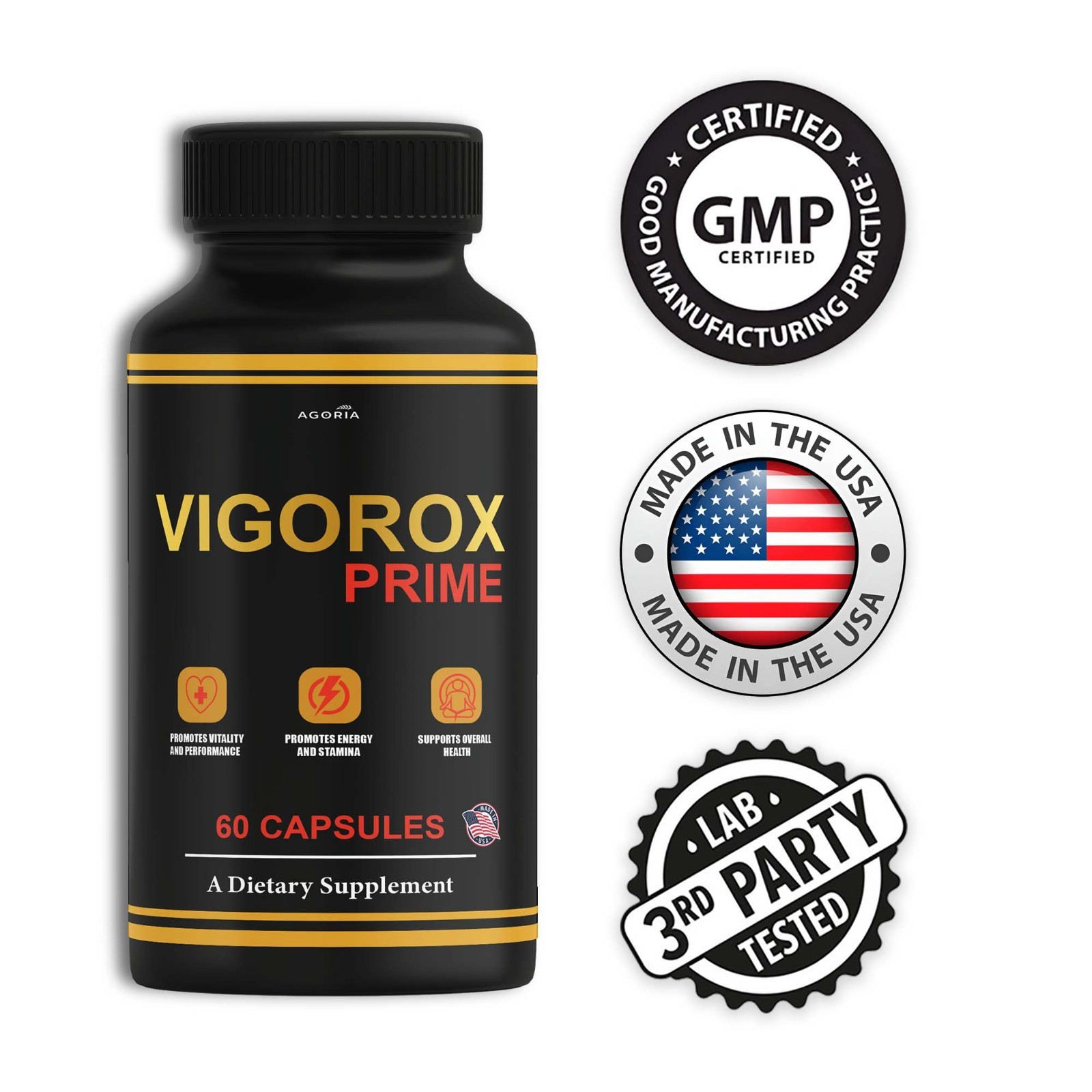 (6 Pack) Vigorox Prime Max Performance Supplement, VigoroxPrime Capsules