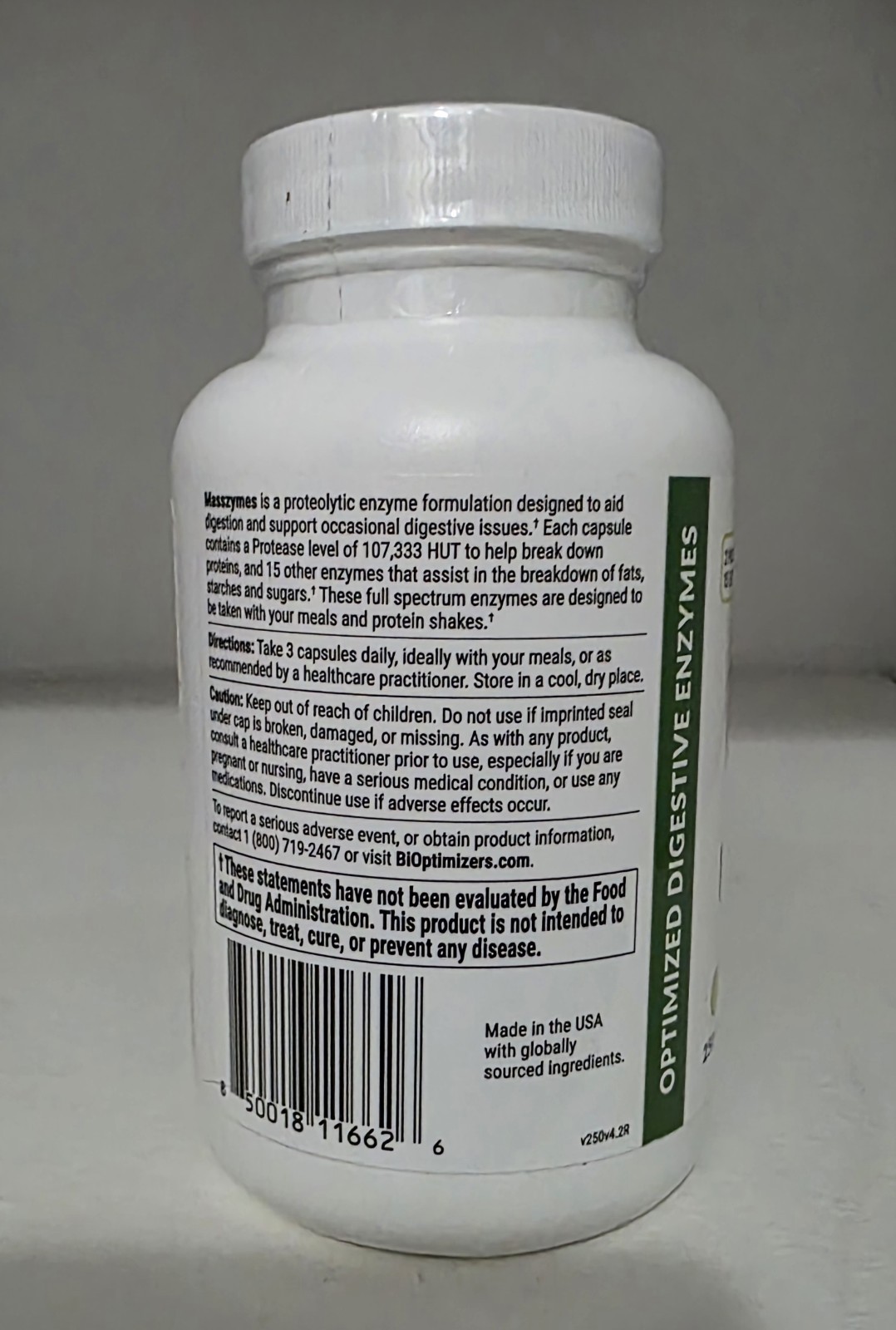 3 Pack Bioptimizers Masszymes 250 Caps Advanced Proteolytic Enzyme 4.0