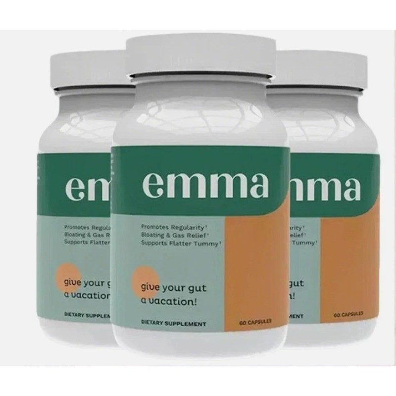 180 Capsules Emma Gut Health Supplement for Bloating Relief & Leaky Gut – 3 Pack