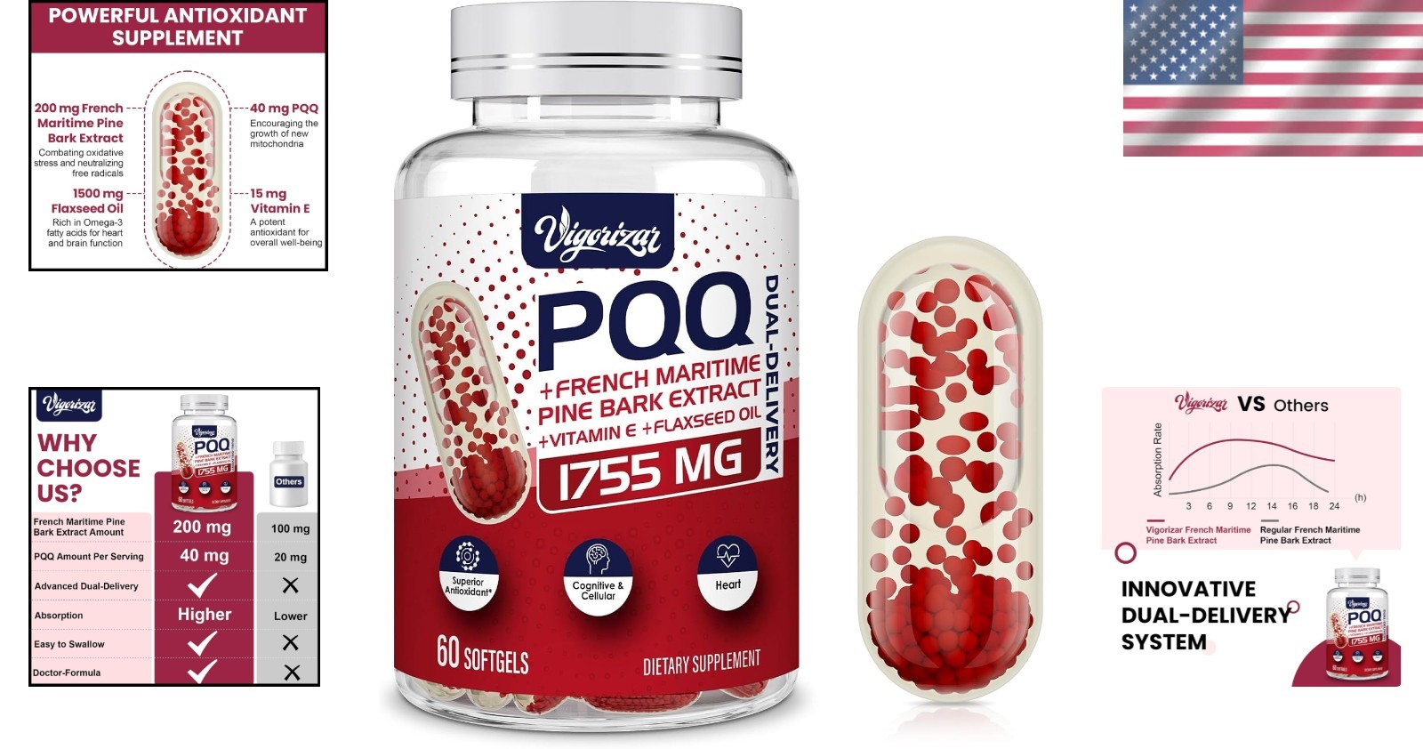 200 mg Pycnogeno with PQQ – French Maritime Extract for Heart & Vitality
