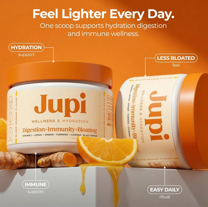 Jupi Hydration & Wellness Powder – Turmeric & Ginger shots, Vitamin C Supplement